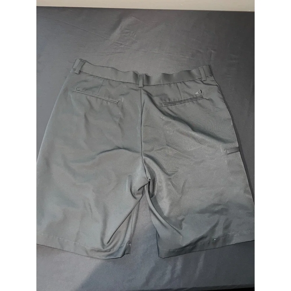 Haggar Cool 18 Pro Mens Golf Shorts Dark Gray Flat Front Performance Size 38